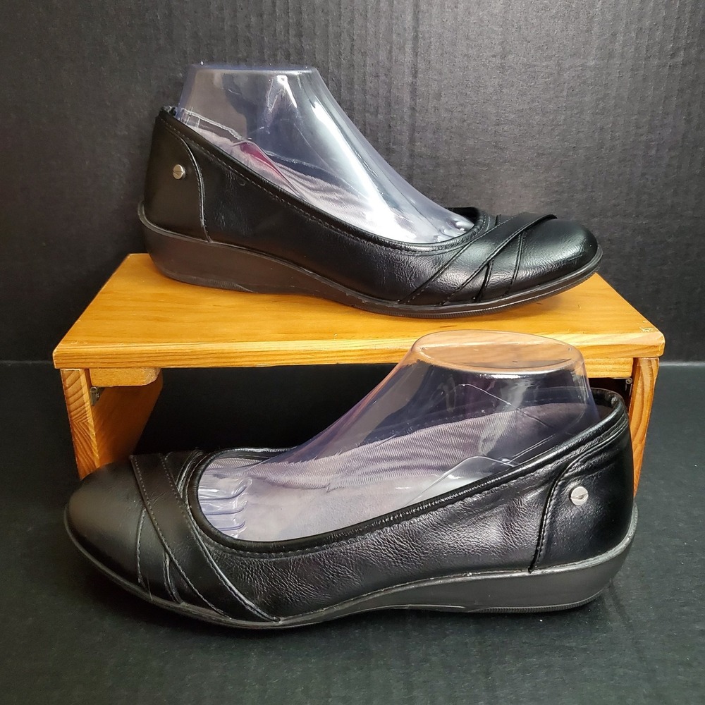 Lifestride‎ Velocity 2.0 Flats Black Women's 9 M Faux Leather Slip-on *FLAWS